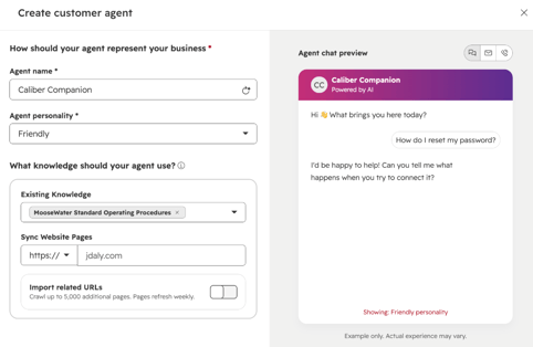 configurazione automatica dell'agente clienti