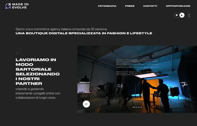 dark website themes, Made in Evolve