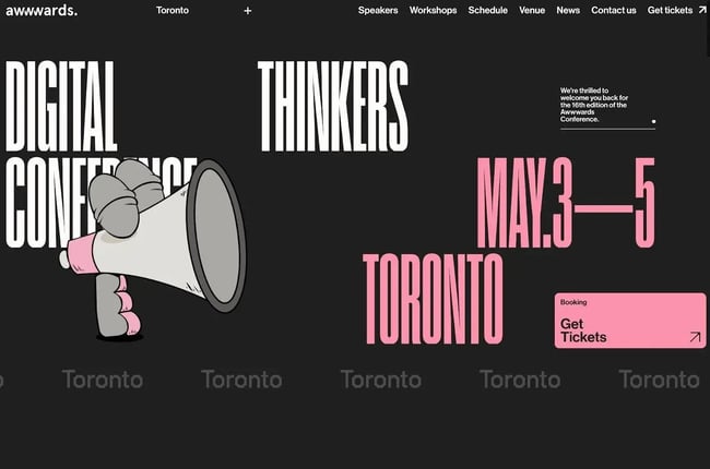 dark website themes, awwwards conference