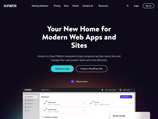 dark website themes, kinsta