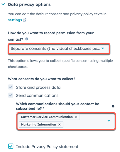 data privacy options