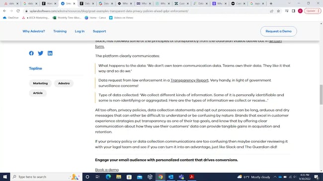 data transparency, Slack