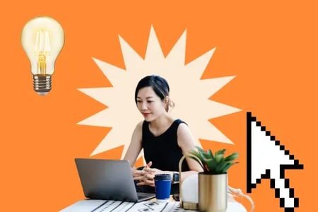 woman uses a data management platform