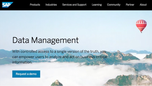 Examples of data management software: SAP