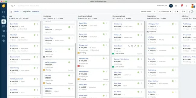 [alt] deal management, Freshworks Freshsales