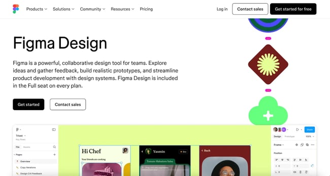 design landing page, figma