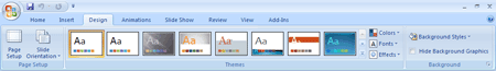 PowerPoint design tab.