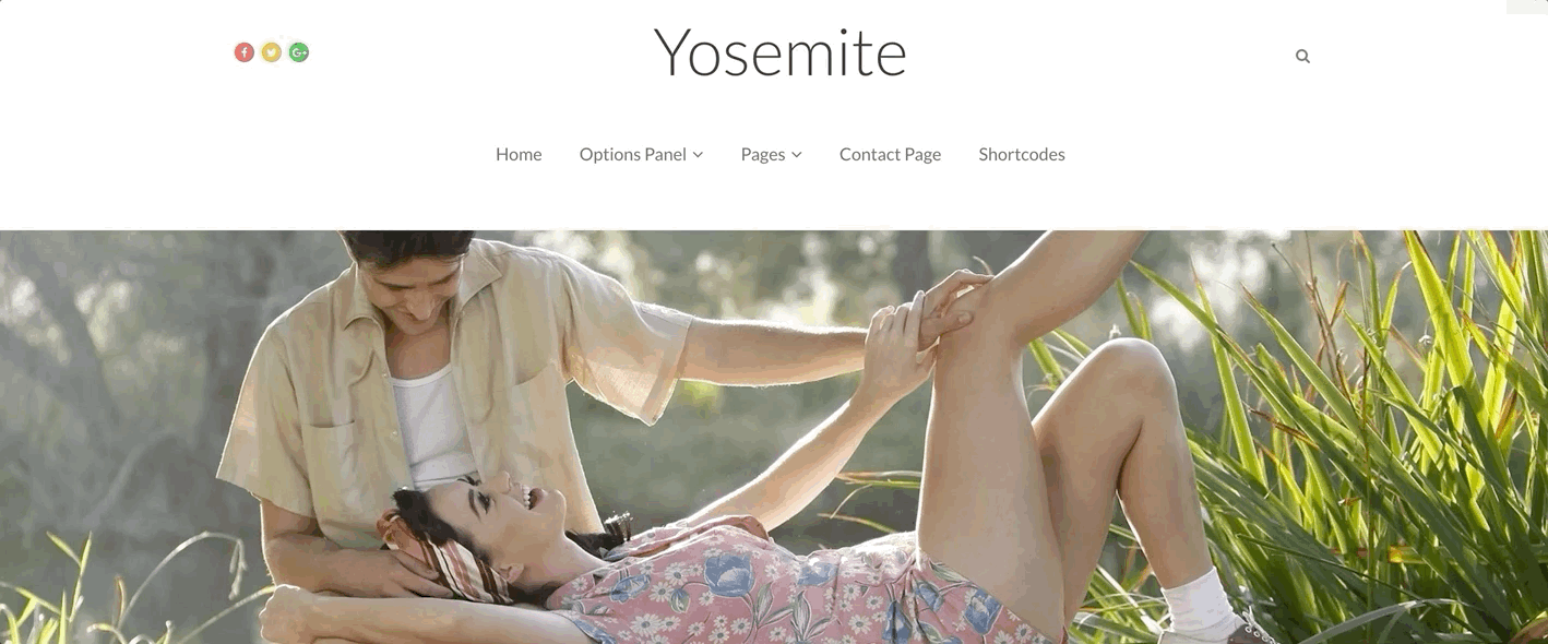 parallax scrolling feature in Yosemite WordPress theme