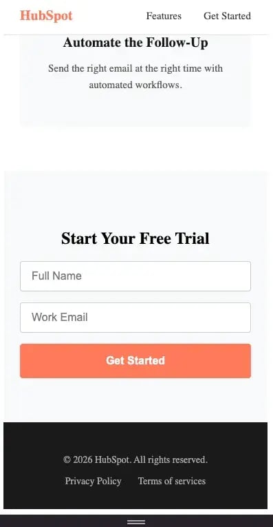 desktop lead capture form for landing page using html and css-1