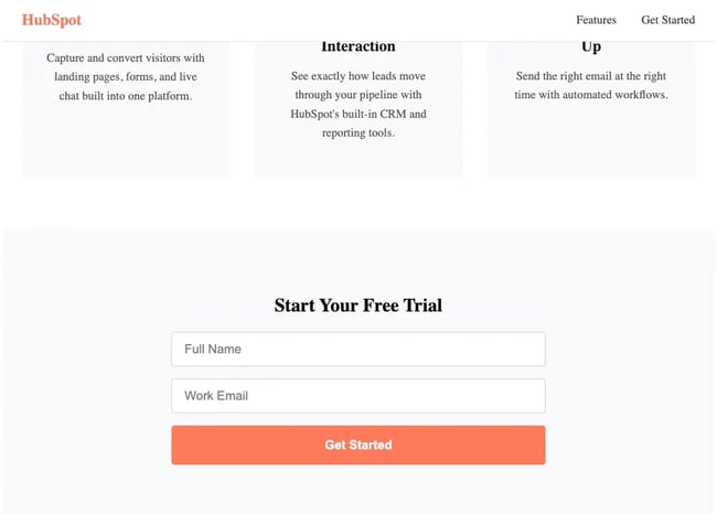 desktop lead capture form for landing page using html and css
