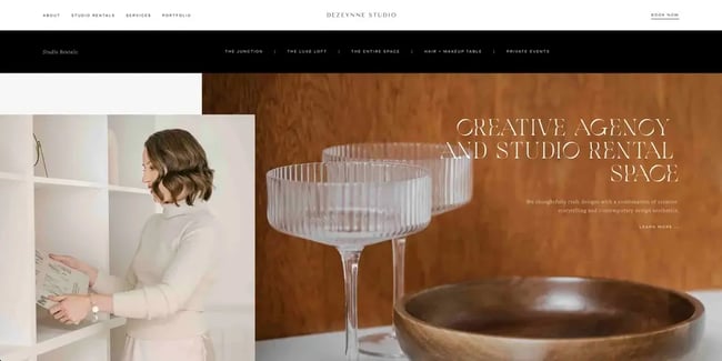 minimalist website examples - Dezeynne studio