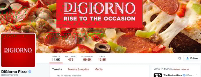 digiorno pizza twitter page.