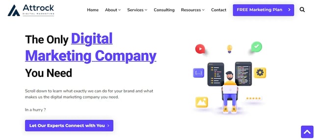 digital marketing website, attarock