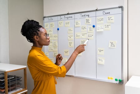 digital project manager working on her skills