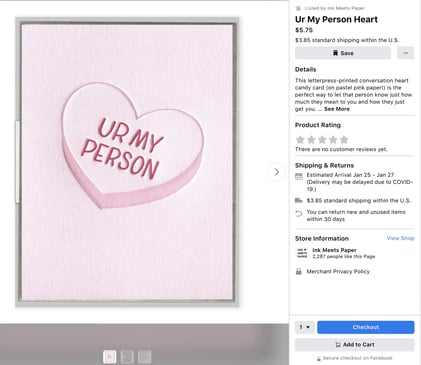 Facebook Shop examples