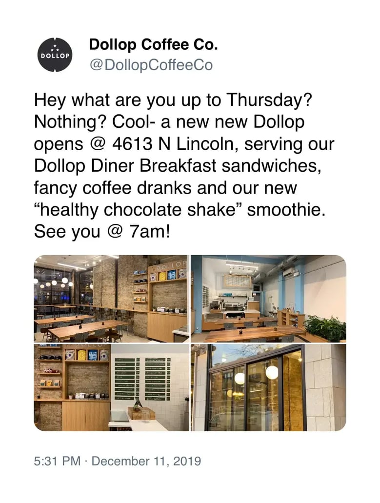 dollop coffee tweet