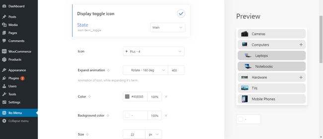 WordPress Accordion Plugins: Iks menu example in sidebar