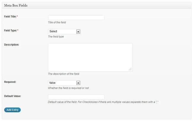 Field group with five custom fields created via WordPress Creation Kit