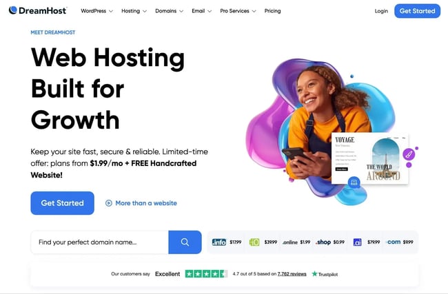 dreamhost web hosting for small businesses