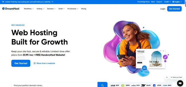 dreamhost, website hosting for nonprofits