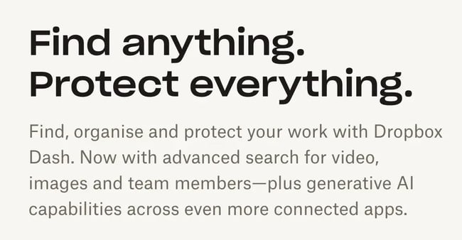 dropbox turns to concise messaging, a core copywriting best practice