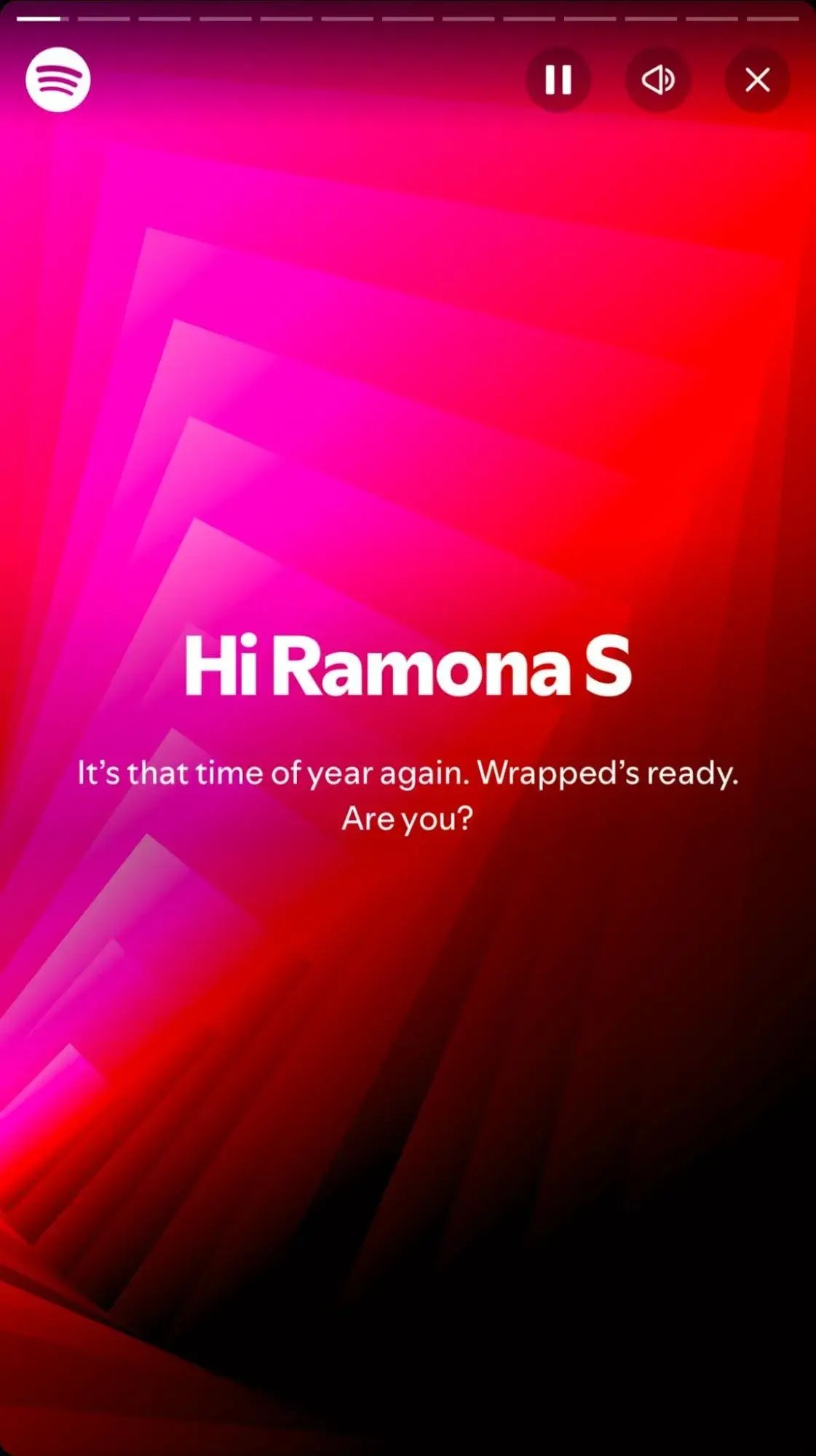 screenshot of spotify wrappeds welcome screen incorporating personalization