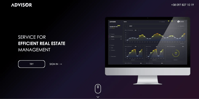 dynamic website example, advisor