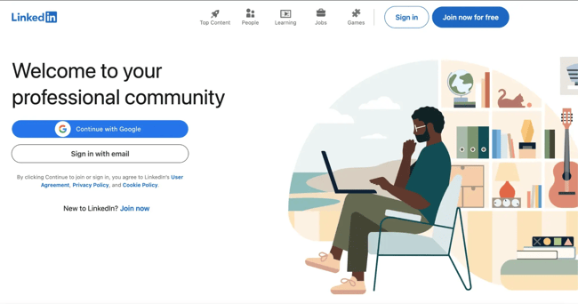 dynamic website example, linkedin