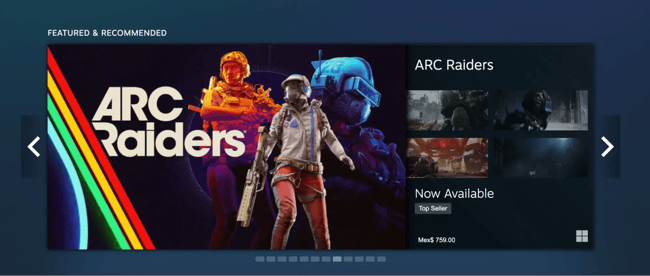 dynamic website example, steam