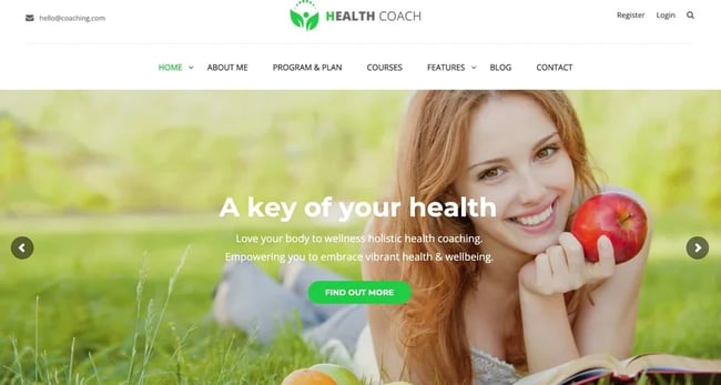 demo page for the elearning wordpress theme coaching
