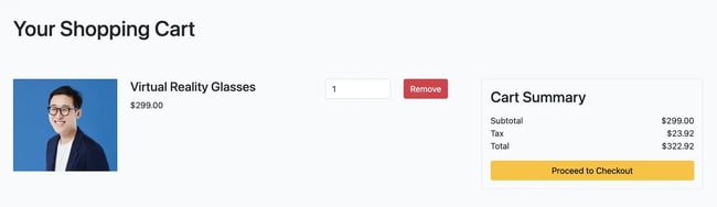 ecommerce page with html, shopping cart