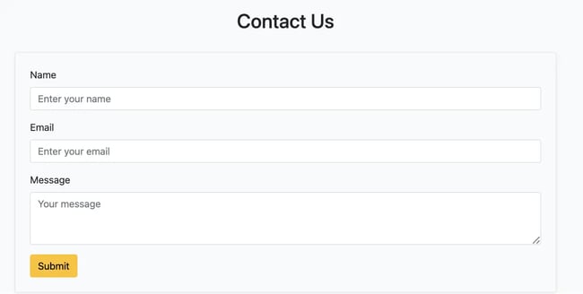 ecommerce page with html. contact form