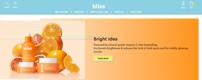 ecommerce website examples: bliss