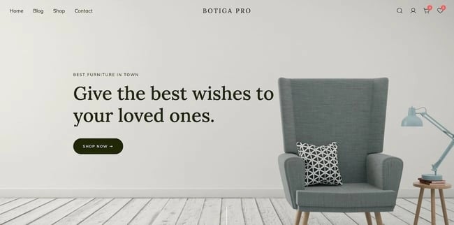 demo page for the wordpress ecommerce theme botiga