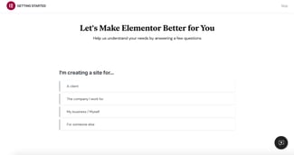 elementor wordpress: How to use Elementor with WordPress — how to install elementor via elementor.com: answer questions about website goals and experience