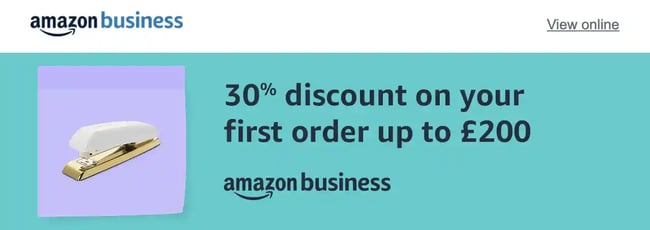 email banner, amazon business