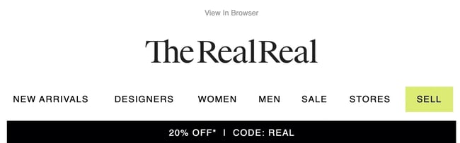 email banner, real real