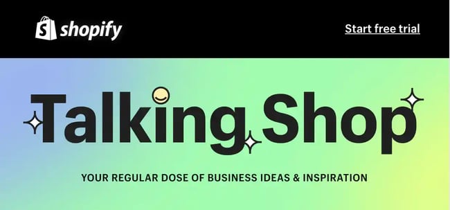 email banner, shopify