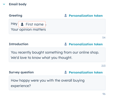 email body CS Satisfactiion
