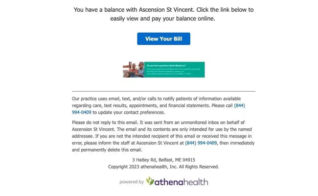 email disclaimer, athena health