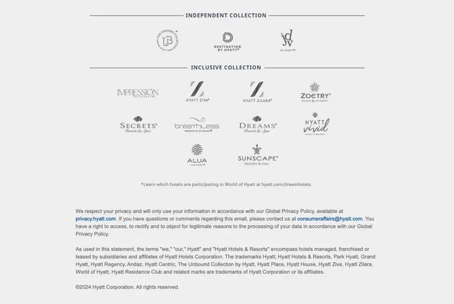 email disclaimer, hyatt