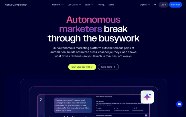 Email marketing automation platforms, ActiveCampaign