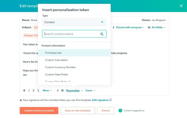 email newsletter template from hubspot