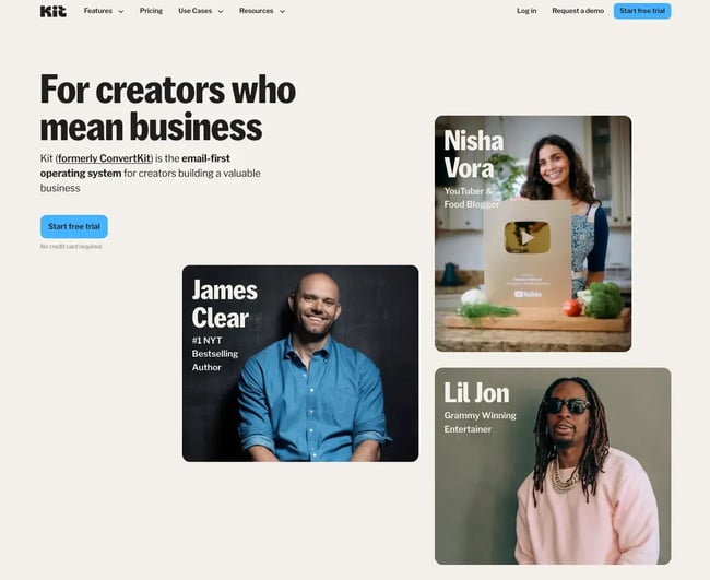 email newsletter template from kit