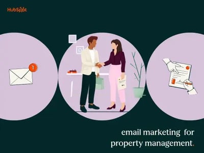 Man and woman shake hands talking about email marketing for property management