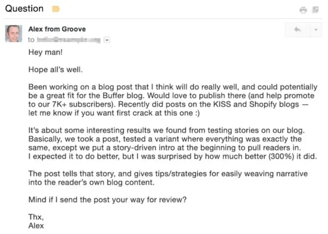 credibility cold outreach email example