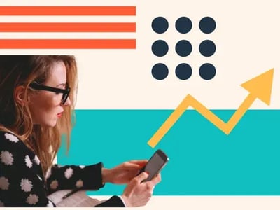 woman looking up sales email statistics