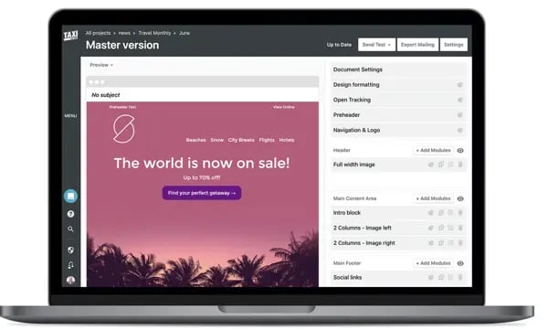 taxi for email email template builder