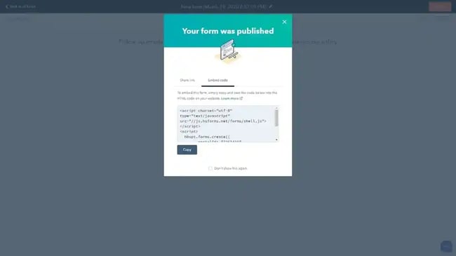 sponsorship form template: step 6 publish your sponsorship form 