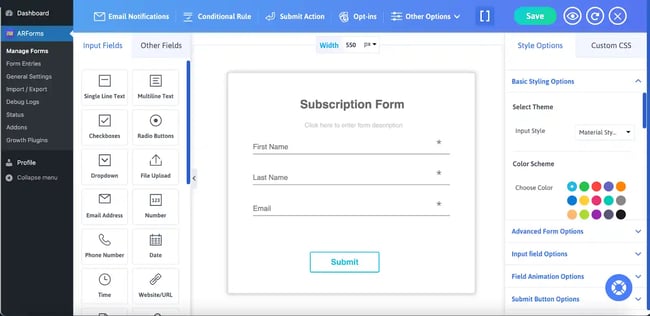 html email form, ar forms
